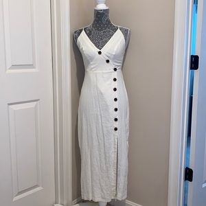 Urban outfitters white linen strap dress size S